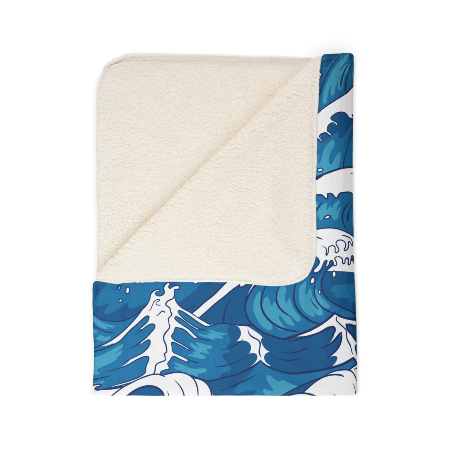 Waves- Fleece Sherpa Blanket