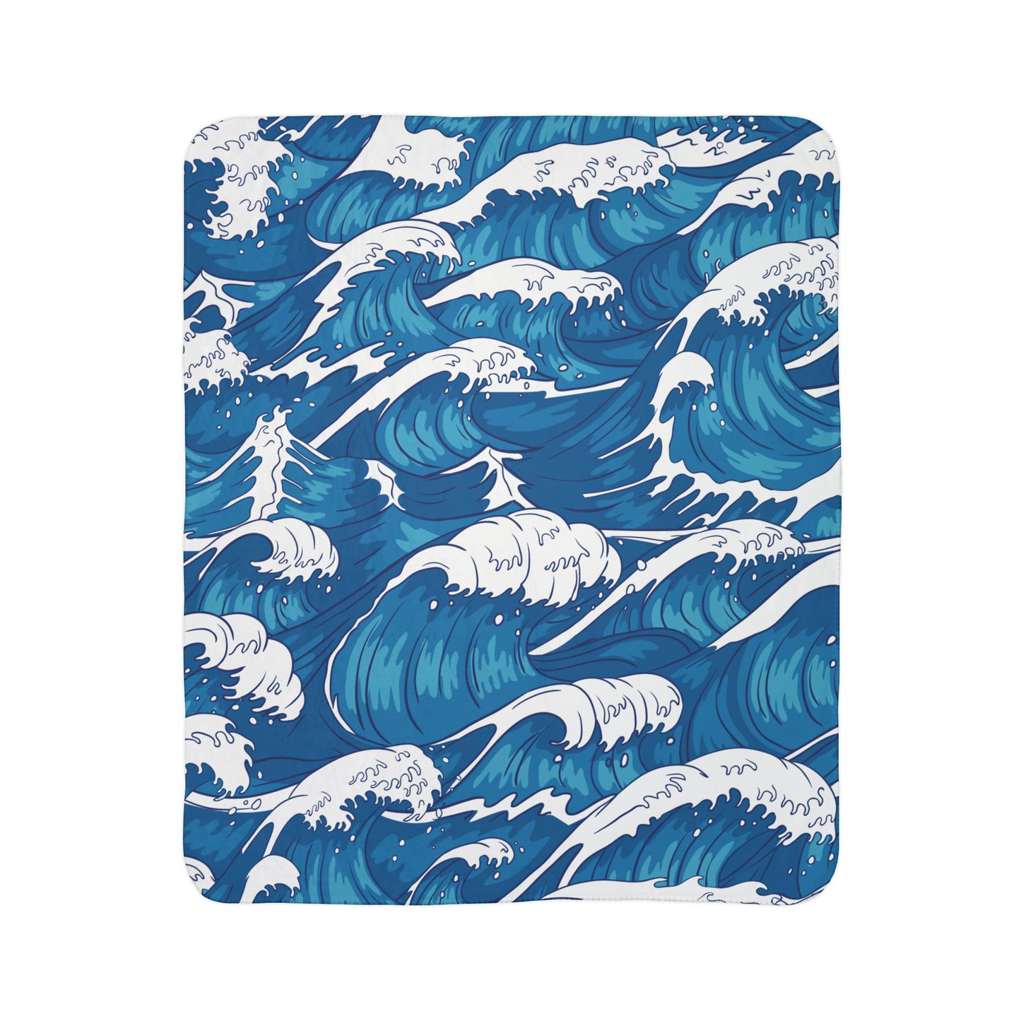 Waves- Fleece Sherpa Blanket